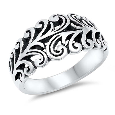 Sterling Silver Trendy Open Star Split Band Ring with Face Height of 10MM