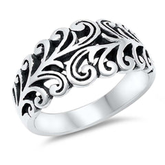 Sterling Silver Trendy Open Star Split Band Ring with Face Height of 10MM