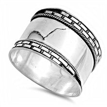 Load image into Gallery viewer, Sterling Silver Fancy Bali Ring with Face Height of 17MM