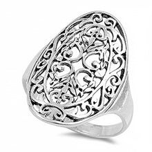 Load image into Gallery viewer, Sterling Silver Fancy Royal Design Ring with Ring face Height of 26MM