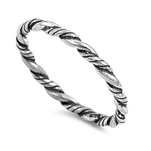 Load image into Gallery viewer, Sterling Silver Stylish Twisted Rope Design Band Ring with Ring Face Height of 2MM