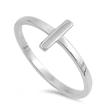 Load image into Gallery viewer, Sterling Silver Stylish Sideways Cross Ring with Face Height of 8MM