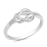 Sterling Silver Fashionable Love Knot Ring with Face Height of 8MM