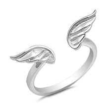 Load image into Gallery viewer, Sterling Silver Angel Wings Ring With Ring Face Height of 6MM