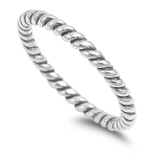 Load image into Gallery viewer, Sterling Silver Twisted Plain Ring With Face Height of 3.5MM