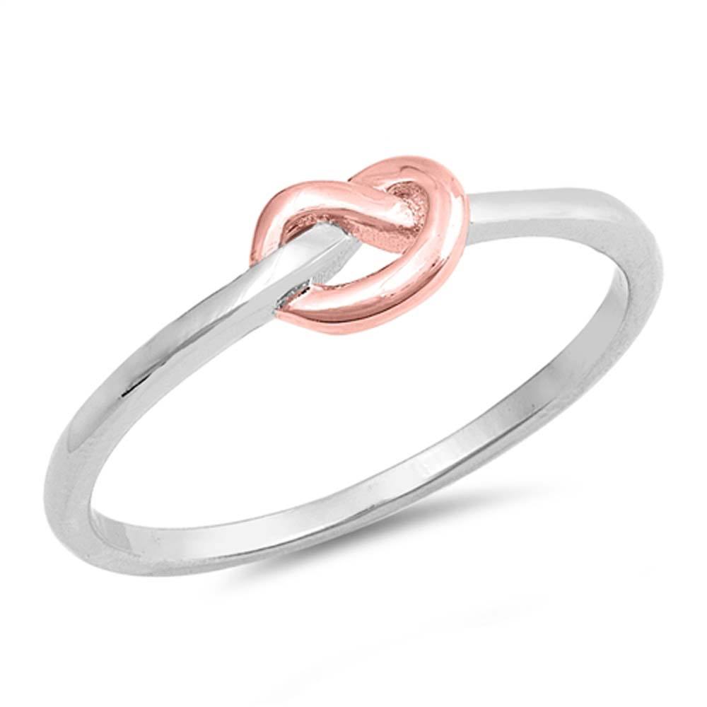 Sterling Silver Rhodium Plated Trendy Mini Knot RingAnd Face Height 5 mmAnd Thickness 1.5 mm