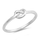 Sterling Silver Rhodium Plated Mini Knot Shaped Plain RingsAnd Face Height 5mmAnd Wire Thickness 1.5mm