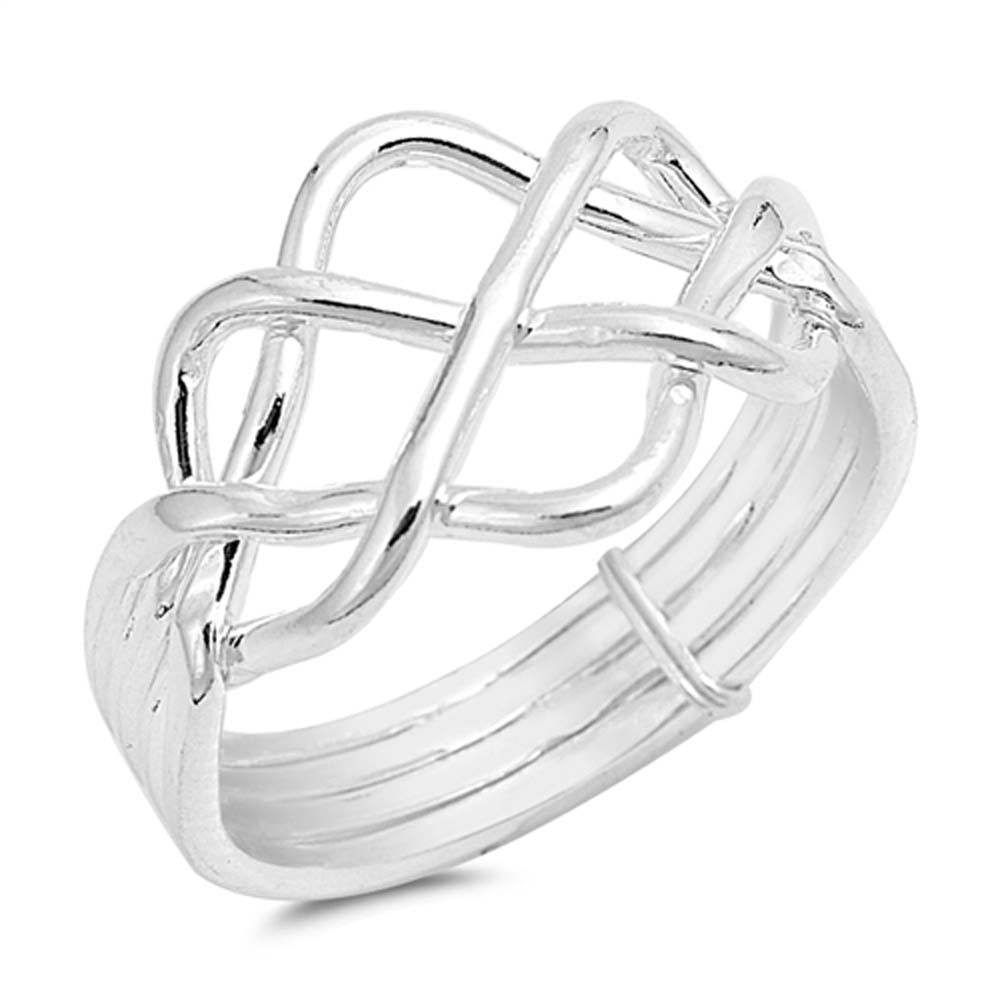 Sterling Silver High Polished Plain RingAnd Face Height 12MM