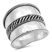 Load image into Gallery viewer, Sterling Silver Bail Twisted Design RingAnd Face Height 19MM