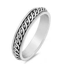 Load image into Gallery viewer, Sterling Silver Oxidized Finish Twisted Spinner RingAnd Face Height 5MM