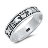 Sterling Silver Claddagh Shaped Plain RingsAnd Face Height 5mm