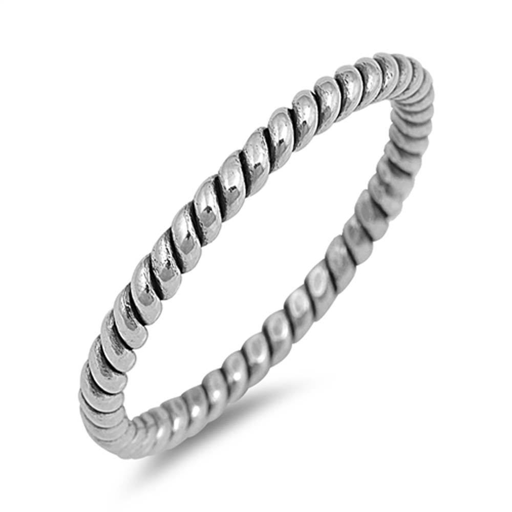 Sterling Silver Spinner Shaped Plain RingsAnd Face Height 2mm