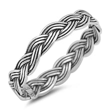 Load image into Gallery viewer, Sterling Silver Braided Rope Shaped Plain RingsAnd Face Height 3mm