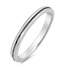 Load image into Gallery viewer, Sterling Silver Oxidize Round Shaped Plain RingsAnd Face Height 2mm