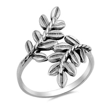 Load image into Gallery viewer, Sterling Silver Oxidize Leaves Shaped Plain RingsAnd Face Height 27mm