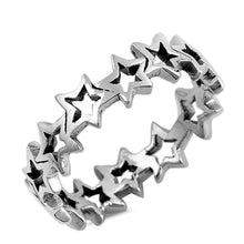 Load image into Gallery viewer, Sterling Silver Oxidize Stars Shaped Plain RingsAnd Face Height 6mm