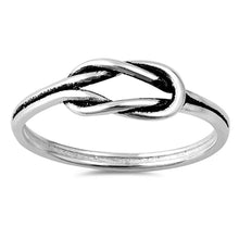 Load image into Gallery viewer, Sterling Silver Oxidize Knot Shaped Plain RingsAnd Face Height 6mm