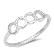 Load image into Gallery viewer, Sterling Silver High Polish Rhodium Plated Round Holes Shaped Plain RingsAnd Face Height 5mm