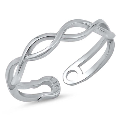 Sterling Silver High Polish Rhodium Plated Oval Shaped Plain RingsAnd Face Height 4mm