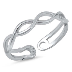 Sterling Silver High Polish Rhodium Plated Oval Shaped Plain RingsAnd Face Height 4mm