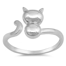 Load image into Gallery viewer, Sterling Silver Cat Shaped Plain RingsAnd Face Height 12mm