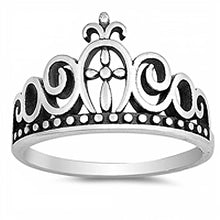 Load image into Gallery viewer, Sterling Silver Crown Shaped Plain RingsAnd Face Height 13mm