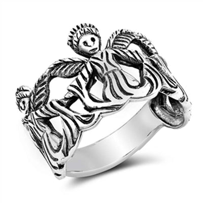 Sterling Silver Fairy Shaped Plain RingsAnd Face Height 15mmAnd Weight 5.35grams