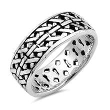Load image into Gallery viewer, Sterling Silver Spinner Shaped Plain RingsAnd Face Height 8mmAnd Weight 6grams