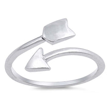 Load image into Gallery viewer, Sterling Silver High Polish Rhodium Plated Arrow Shaped Plain RingsAnd Face Height 10mm