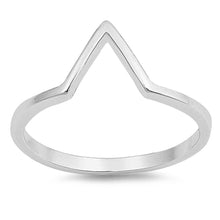 Load image into Gallery viewer, Sterling Silver Rhodium Plated V Shaped Plain RingsAnd Face Height 9mm