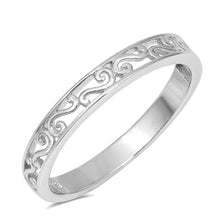 Load image into Gallery viewer, Sterling Silver Filigree Band Shaped Plain RingsAnd Face Height 3mm