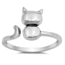 Load image into Gallery viewer, Sterling Silver Cat Shaped Plain RingsAnd Face Height 11mm