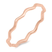Load image into Gallery viewer, Sterling Silver Rose Gold Plated Waves Shaped Plain Rings, Face Height 2mm