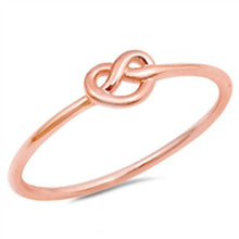 Load image into Gallery viewer, Sterling Silver Rose Gold Plated Love Knot Shaped Plain RingsAnd Face Height 5mm