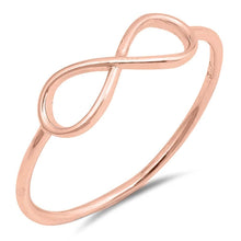 Load image into Gallery viewer, Sterling Silver Rose Gold Plated Infinity Shaped Plain RingsAnd Face Height 5mm