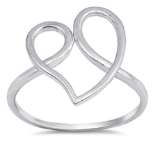 Load image into Gallery viewer, Sterling Silver Rhodium Plated Heart Shaped Plain RingsAnd Face Height 17mm