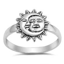 Load image into Gallery viewer, Sterling Silver Oxidize Moon and Sun Shaped Plain Rings And Face Height 12mm