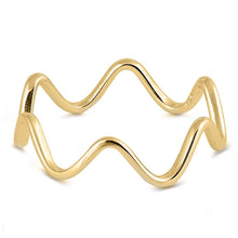 Load image into Gallery viewer, Sterling Silver Yellow Gold Plated Wraparound Wave Shaped Plain RingsAnd Face Height 6mm