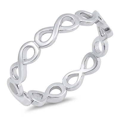 Sterling Silver Wraparound Infinity Shaped Plain RingsAnd Face Height 4mm