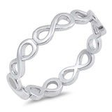 Sterling Silver Wraparound Infinity Shaped Plain RingsAnd Face Height 4mm