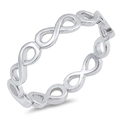 Sterling Silver Wraparound Infinity Shaped Plain RingsAnd Face Height 4mm