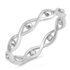 Sterling Silver Infinity Shaped Plain RingsAnd Face Height 3mm