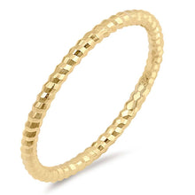 Load image into Gallery viewer, Sterling Silver Yellow Gold Plated Thin Diamond Cut Band Shaped Plain RingsAnd Face Height 1mm