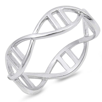 Sterling Silver High Polished Infinity Shaped Plain RingsAnd Face Height 6mm