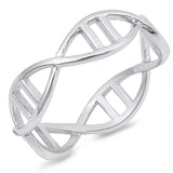 Sterling Silver High Polished Infinity Shaped Plain RingsAnd Face Height 6mm