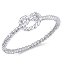 Load image into Gallery viewer, Sterling Silver Rhodium Plated Rope Knot Shaped Plain RingsAnd Face Height 5mm