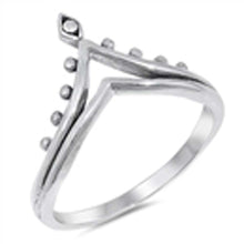 Load image into Gallery viewer, Sterling Silver Diya Shaped Plain RingsAnd Face Height 13mm