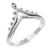 Sterling Silver Diya Shaped Plain RingsAnd Face Height 13mm