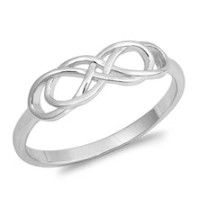 Load image into Gallery viewer, Sterling Silver Rhodium Plated Infinity Shaped Plain RingsAnd Face Height 6mm
