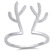 Load image into Gallery viewer, Sterling Silver Reindeer Antlers Shaped Plain RingsAnd Face Height 18mm